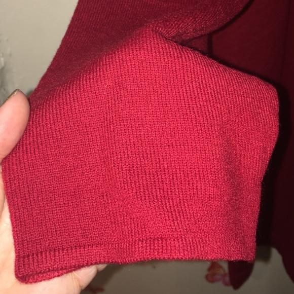 Bright Red Knee Length Sweater Dress - Picture 3 of 4